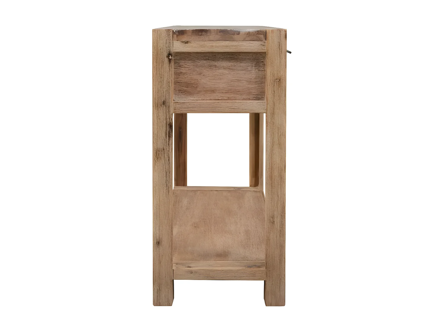 Console 2 tiroirs acacia massif foncé Massala