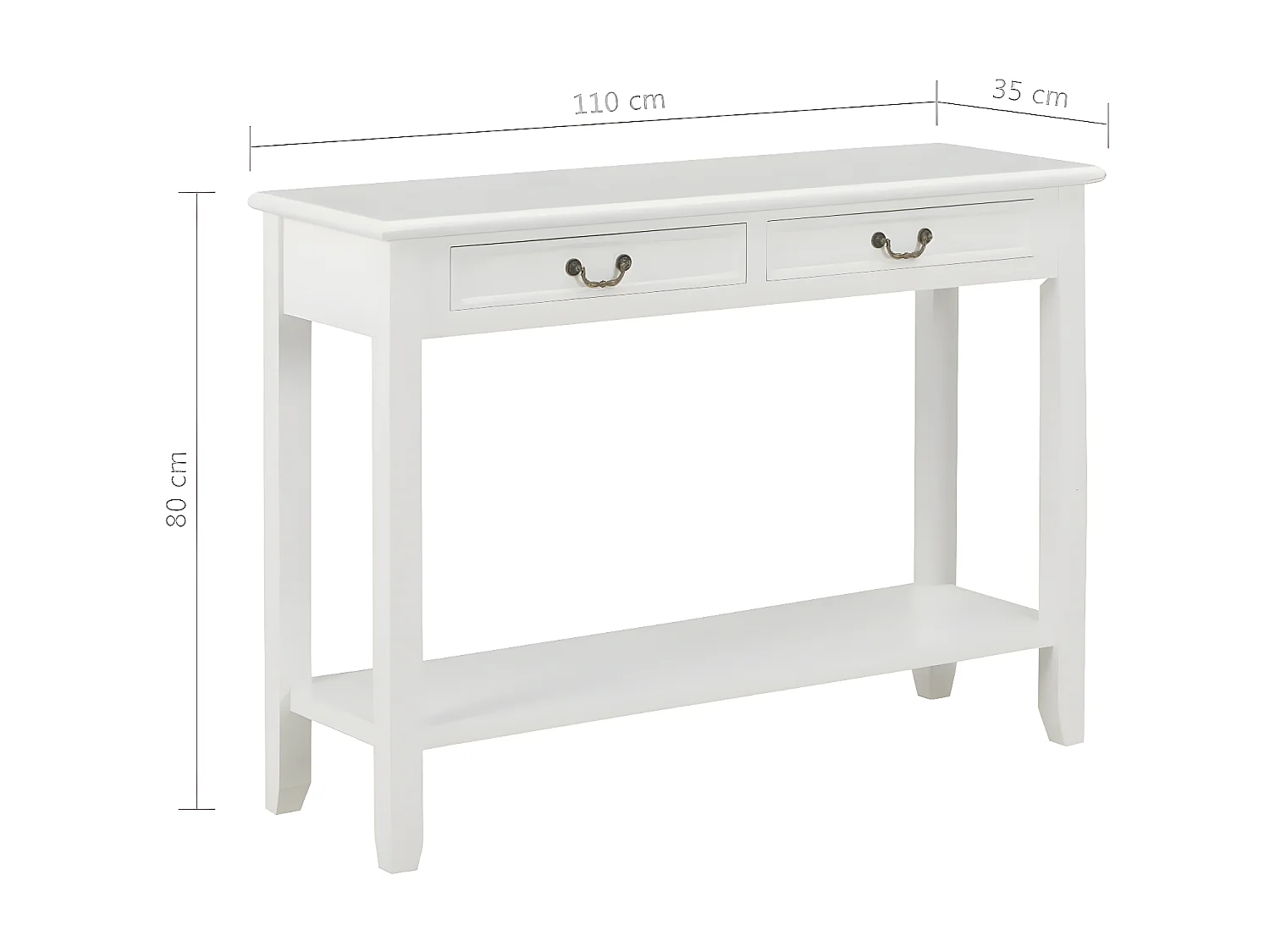 Table console Blanc 110x35x80 Bois