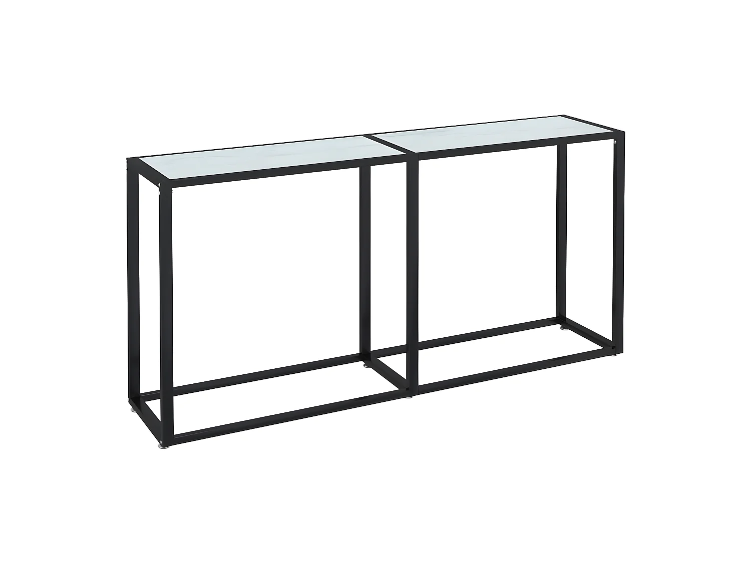 Table console Marbre blanc 160x35x75,5 Verre trempé