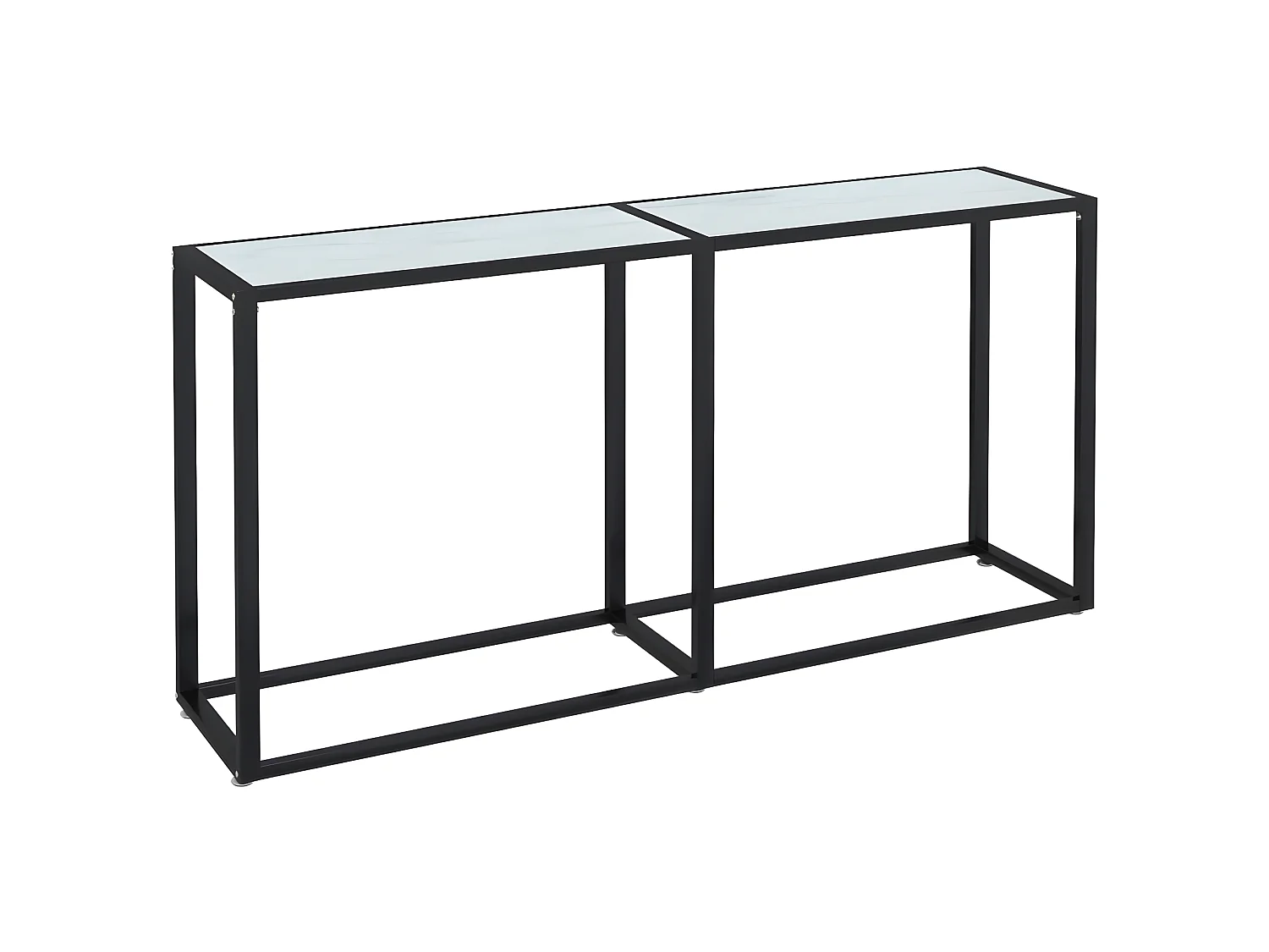 Table console Marbre blanc 160x35x75,5 Verre trempé