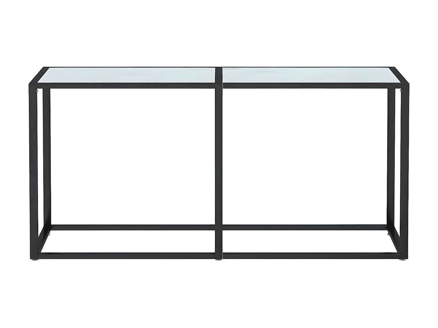 Table console Marbre blanc 160x35x75,5 Verre trempé