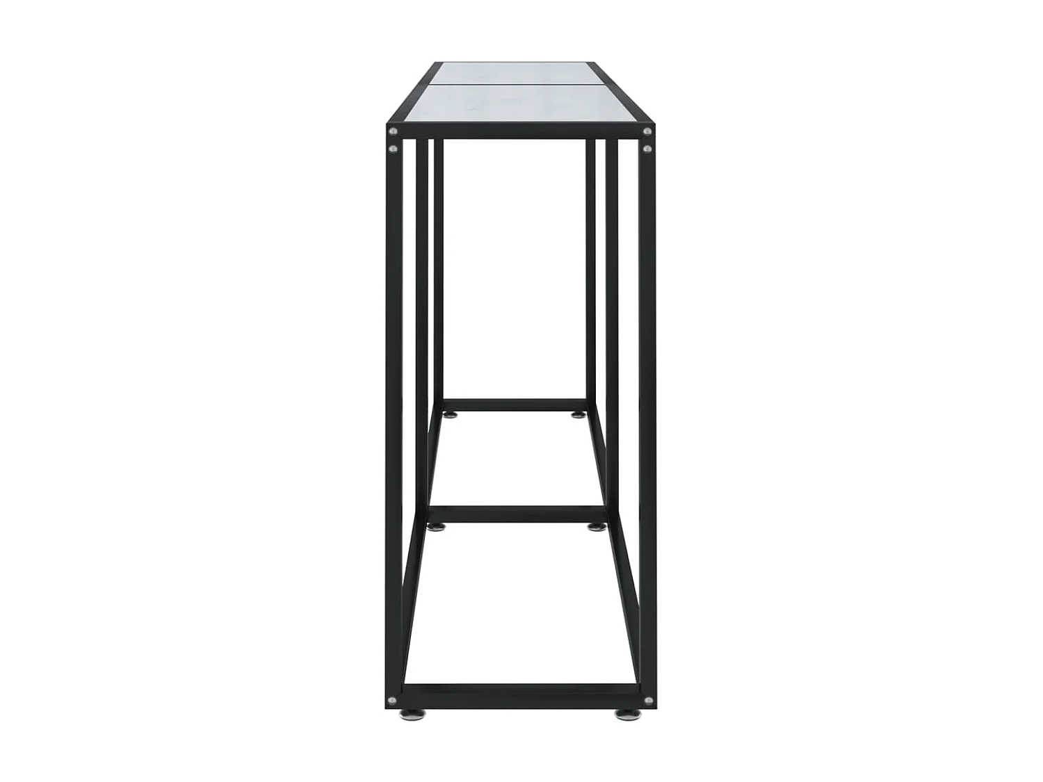 Table console Marbre blanc 160x35x75,5 Verre trempé