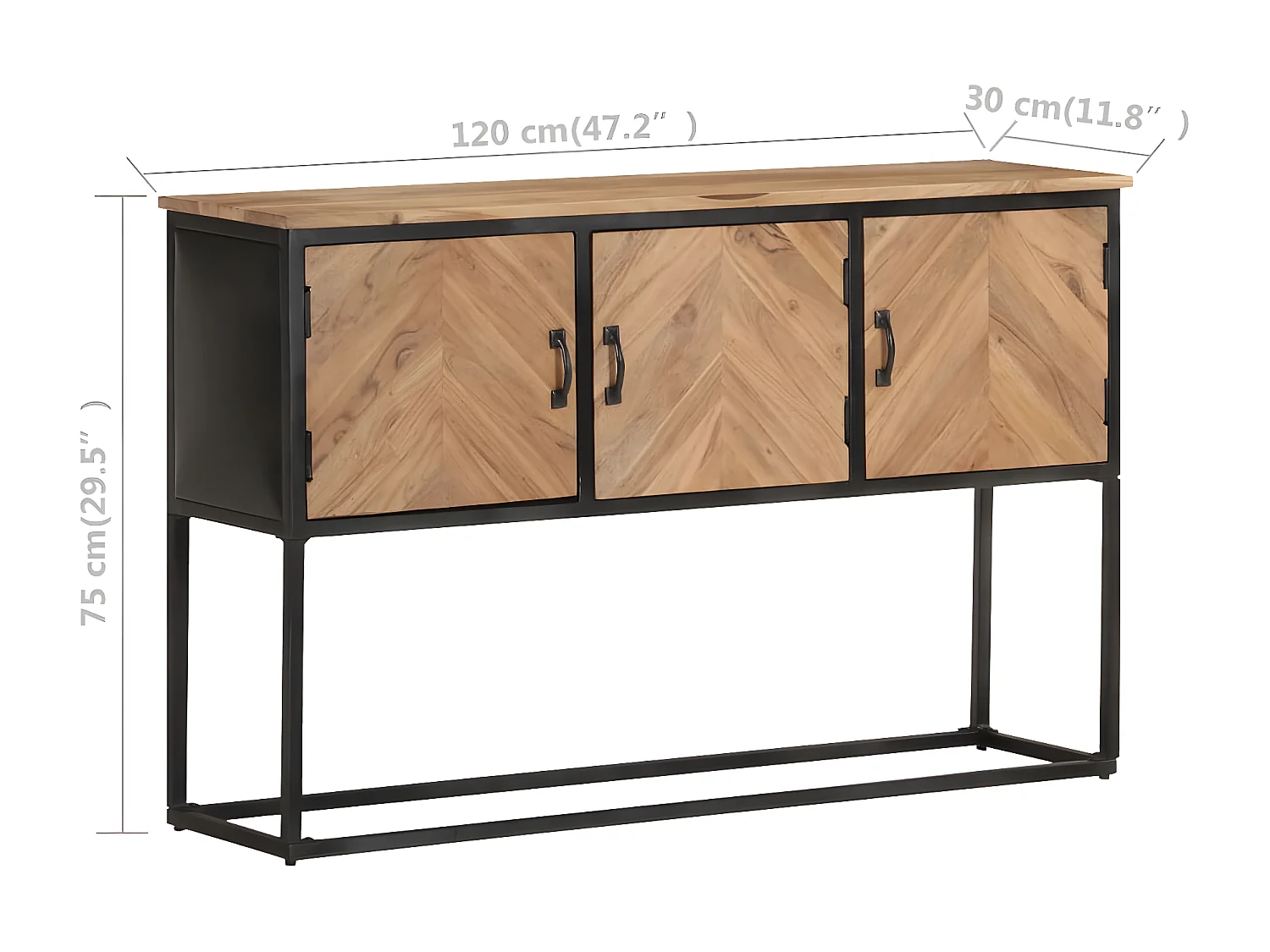 Console 120x30x75 Bois d'acacia solide 2