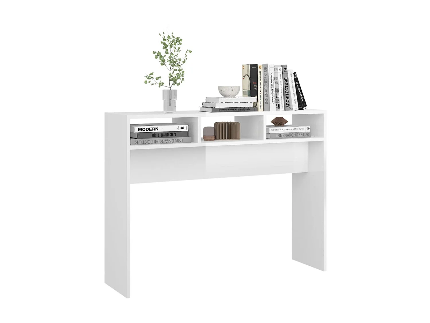 Table console Blanc brillant 105x30x80