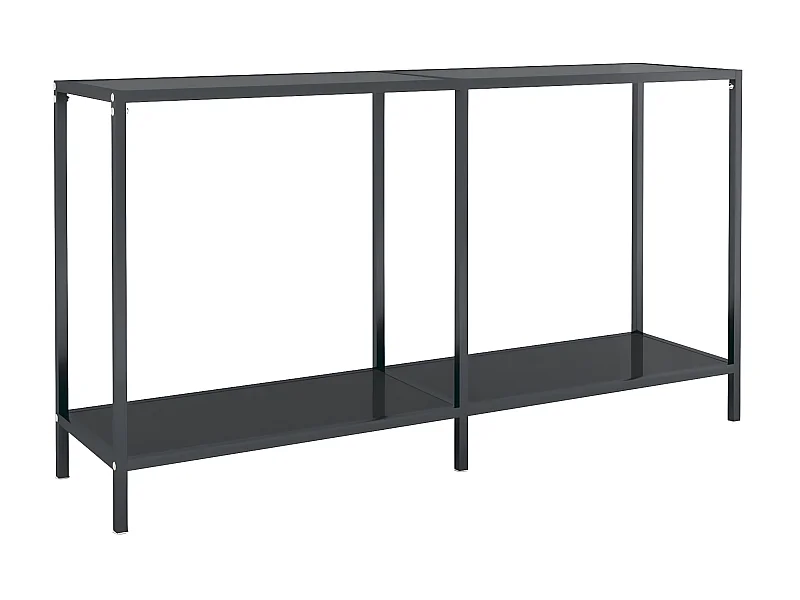 Table console Noir 140x35x75,5 Verre trempé