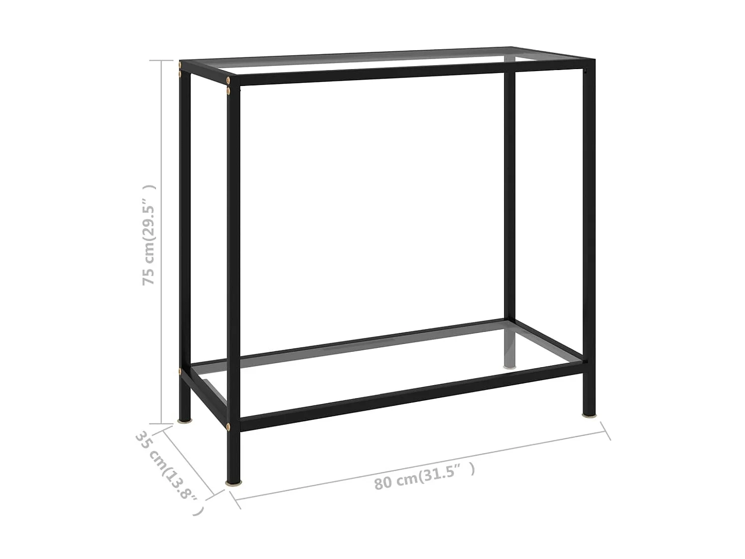 Table console Transparent 80x35x75 Verre trempé