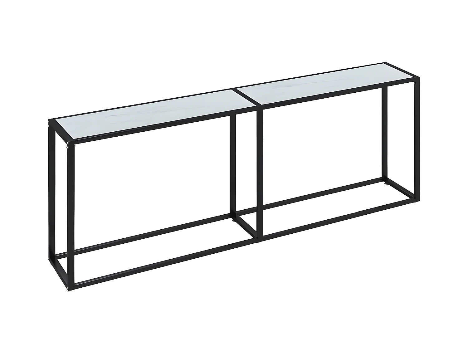 Table console Marbre blanc 220x35x75,5 Verre trempé