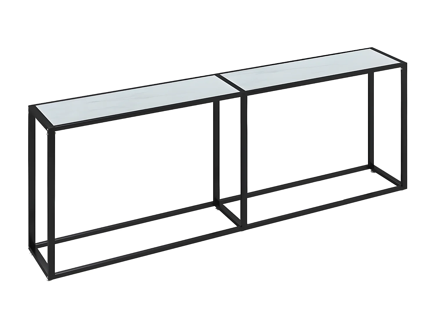 Table console Marbre blanc 220x35x75,5 Verre trempé