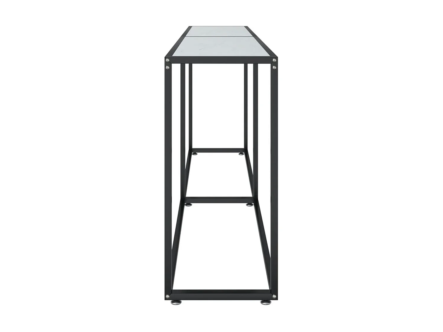 Table console Marbre blanc 220x35x75,5 Verre trempé