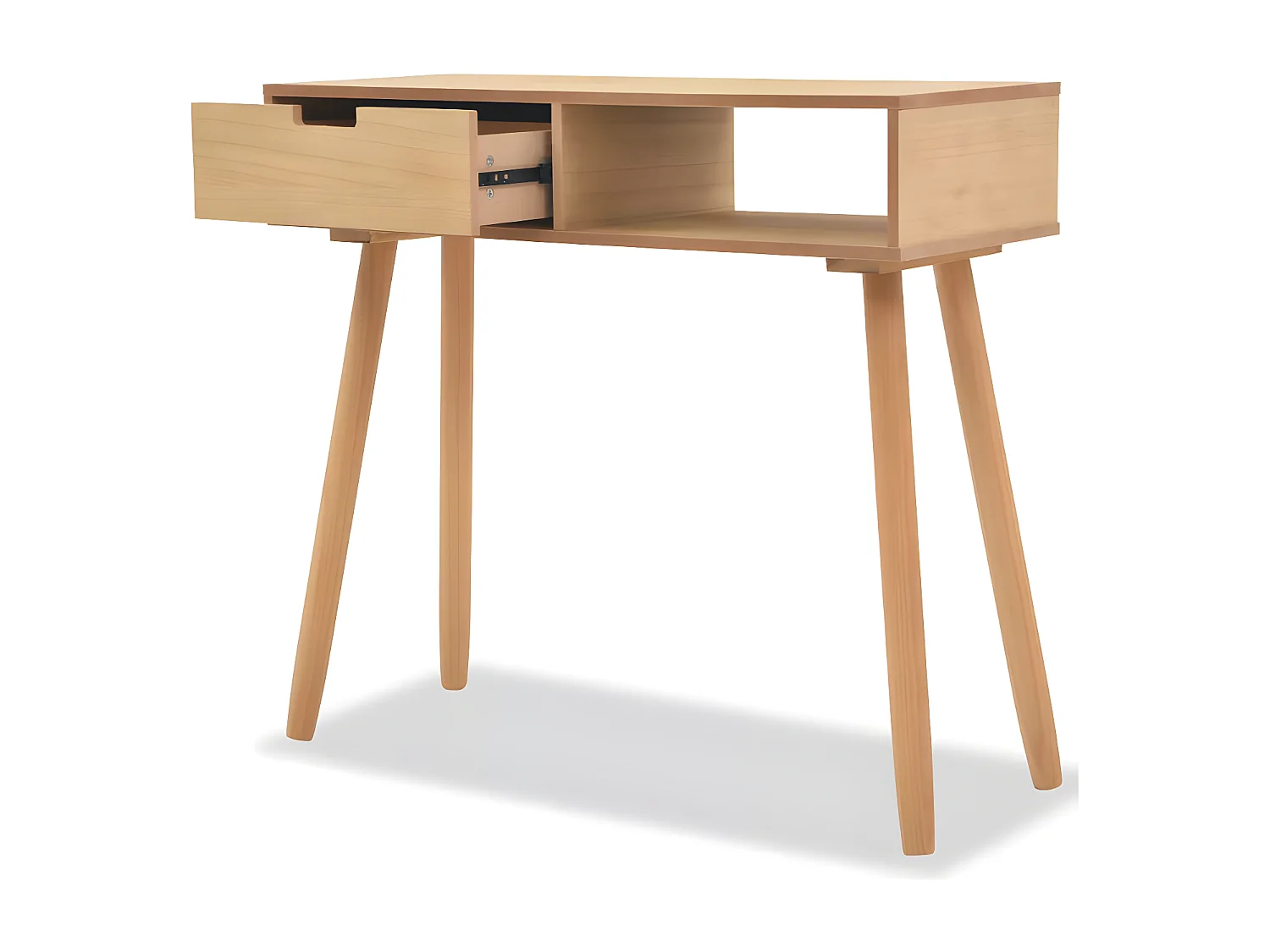 Console 1 tiroir bois et pin massif clair Lain