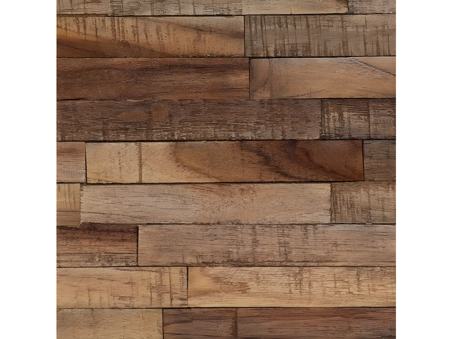 Console teck recyclé foncé et métal noir Voust