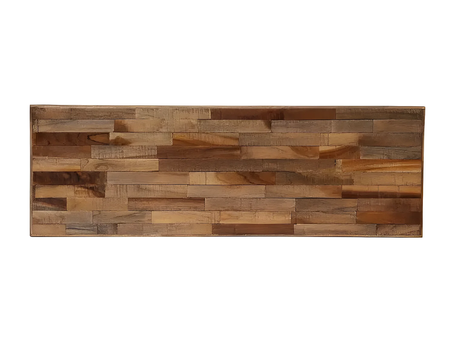 Console teck recyclé foncé et métal noir Voust