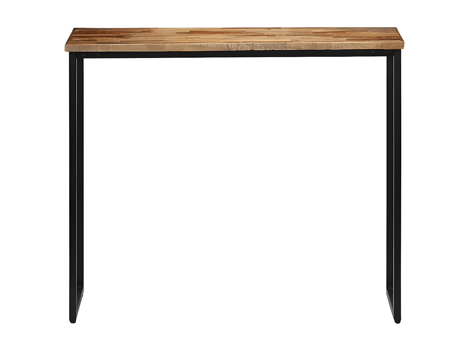 Console teck recyclé foncé et métal noir Voust