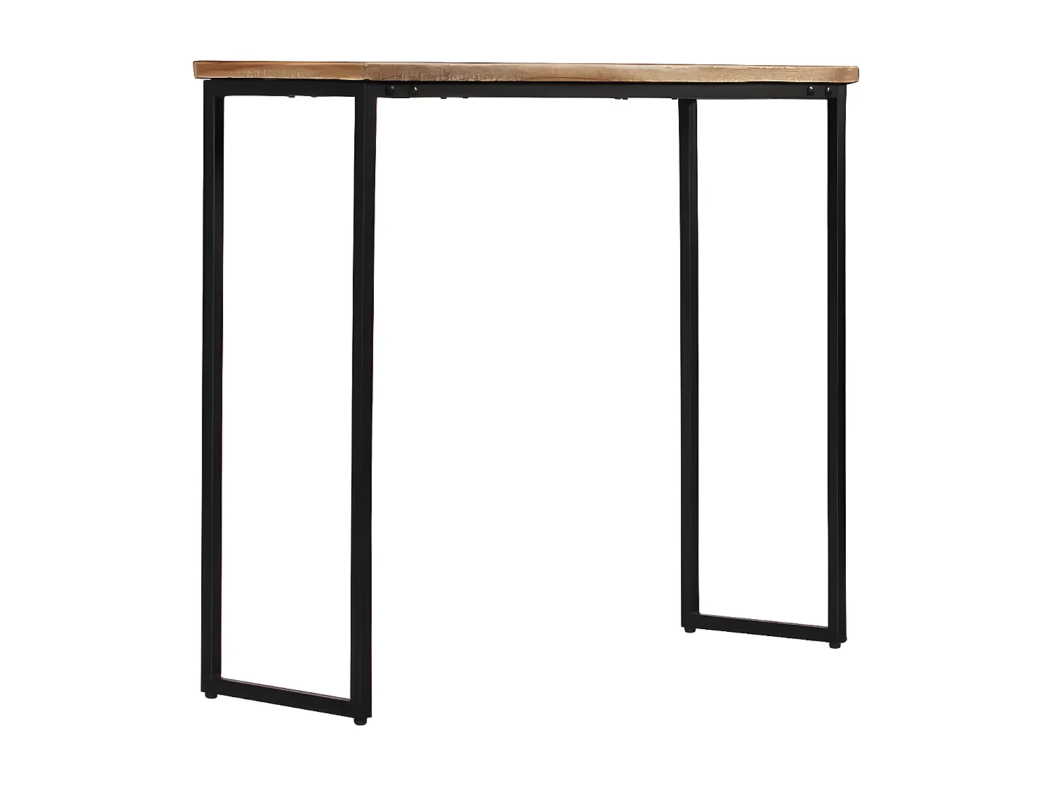 Console teck recyclé foncé et métal noir Voust