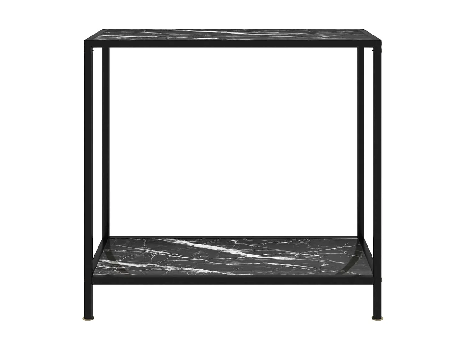 Table console Noir 80x35x75 Verre trempé 2