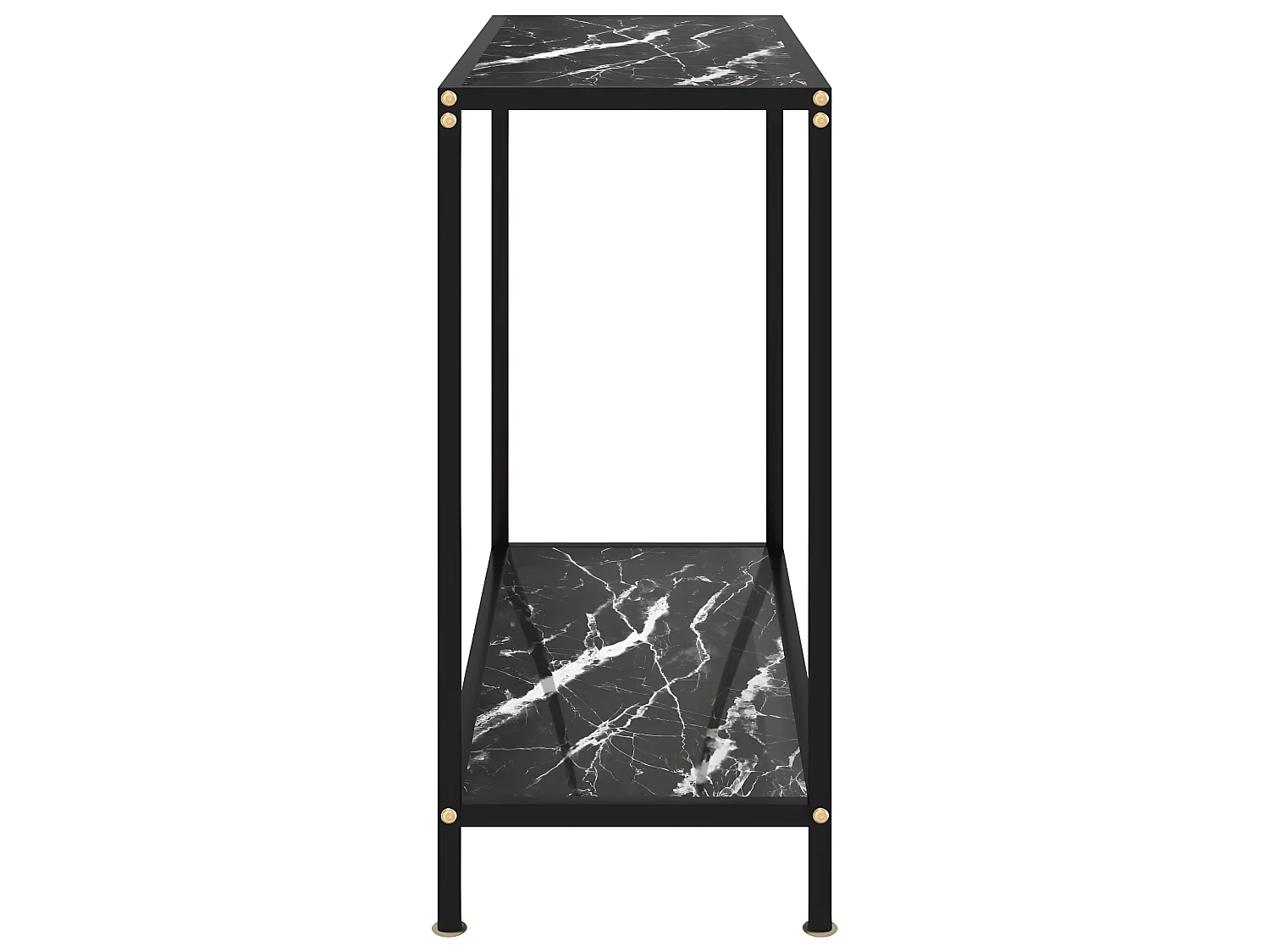 Table console Noir 80x35x75 Verre trempé 2
