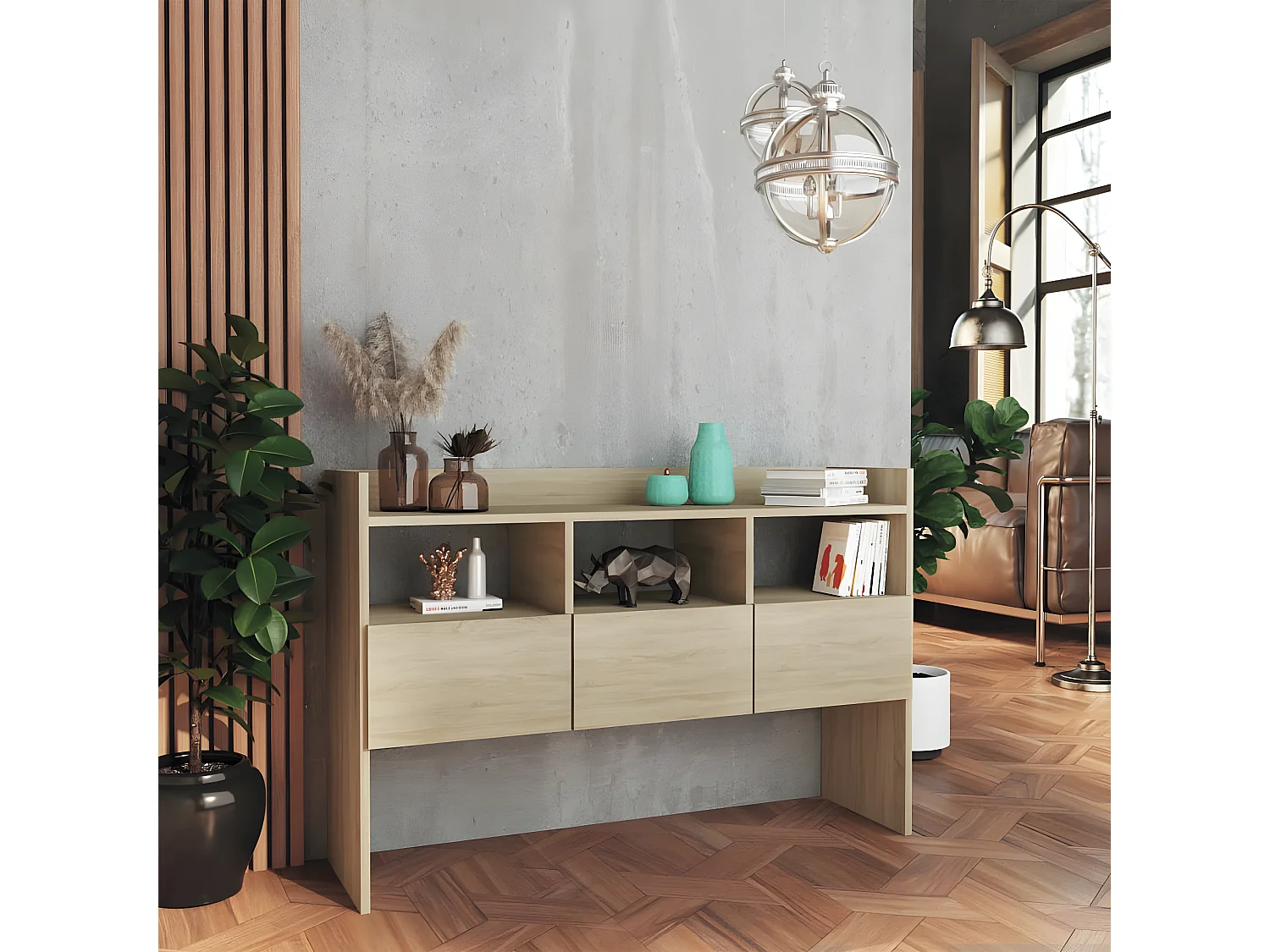 Console Chêne sonoma 105x30x70