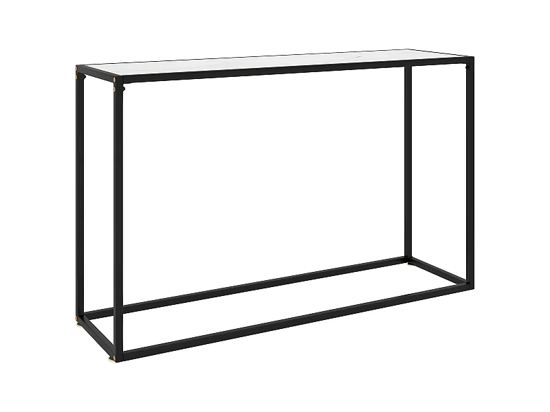 Table console Blanc 120x35x75 Verre trempé 2