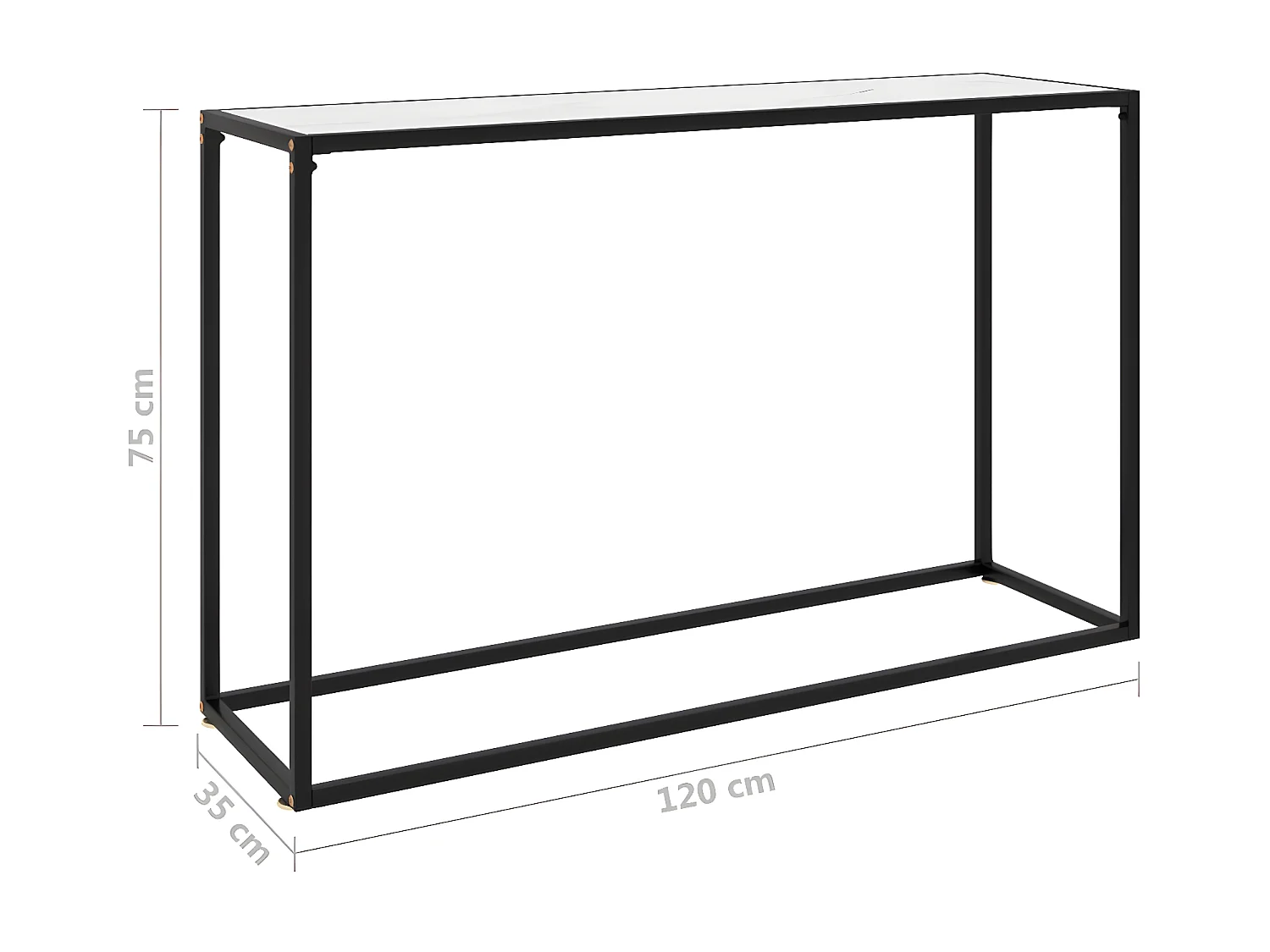 Table console Blanc 120x35x75 Verre trempé 2
