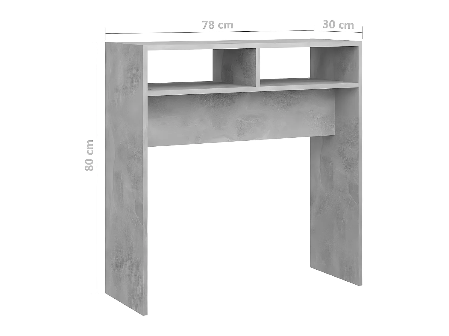 Wandtafel 78x30x80 cm spaanplaat betongrijs