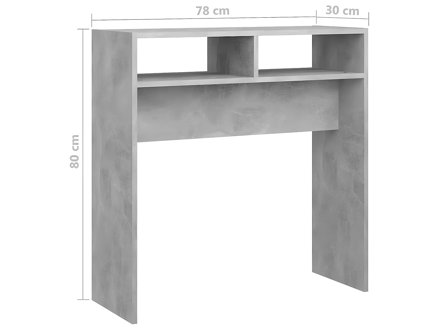 Table console Gris béton 78x30x80