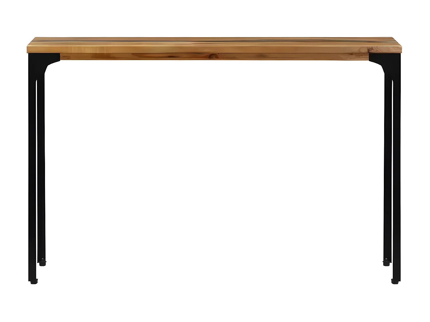 Console bois massif recyclé foncé et métal noir Boust