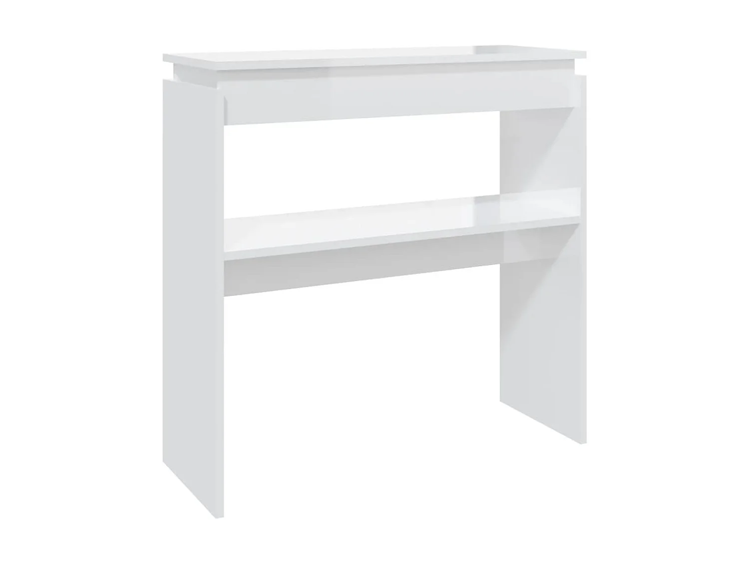 Table console Blanc brillant 80x30x80