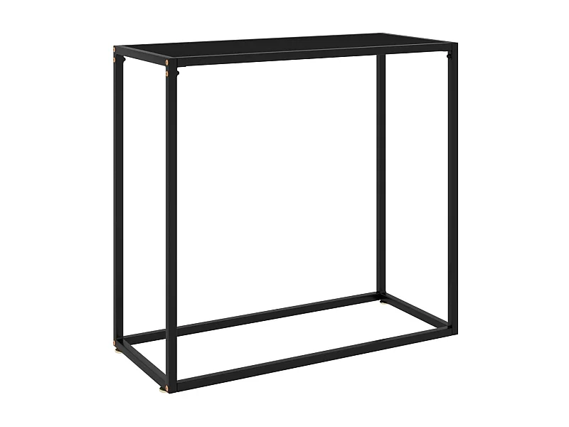 Table console Noir 80x35x75 Verre trempé 3