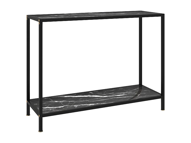 Table console Noir 100x35x75 Verre trempé 2
