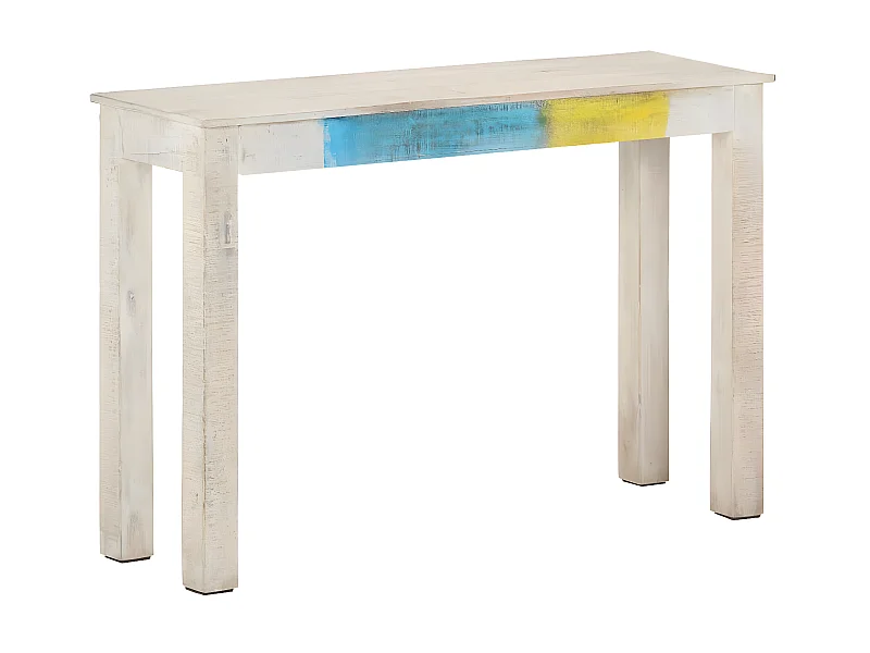 Table console Blanc 115x35x77 Bois de manguier brut