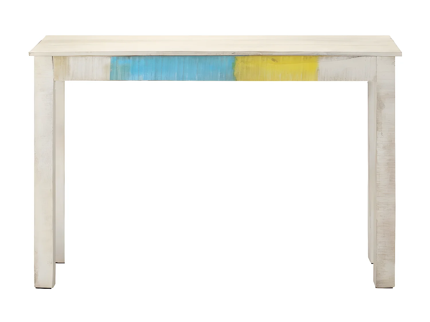 Table console Blanc 115x35x77 Bois de manguier brut