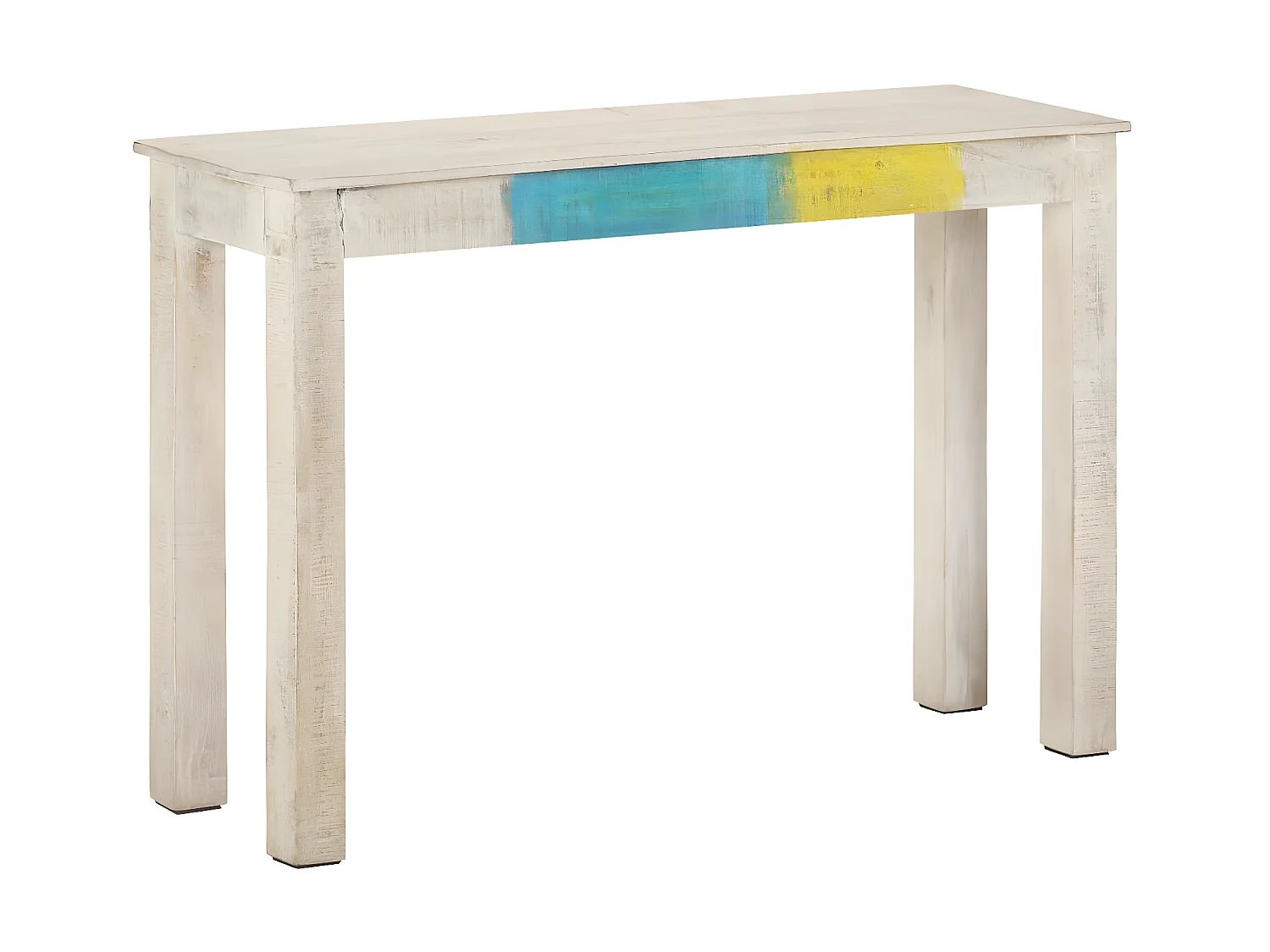 Table console Blanc 115x35x77 Bois de manguier brut