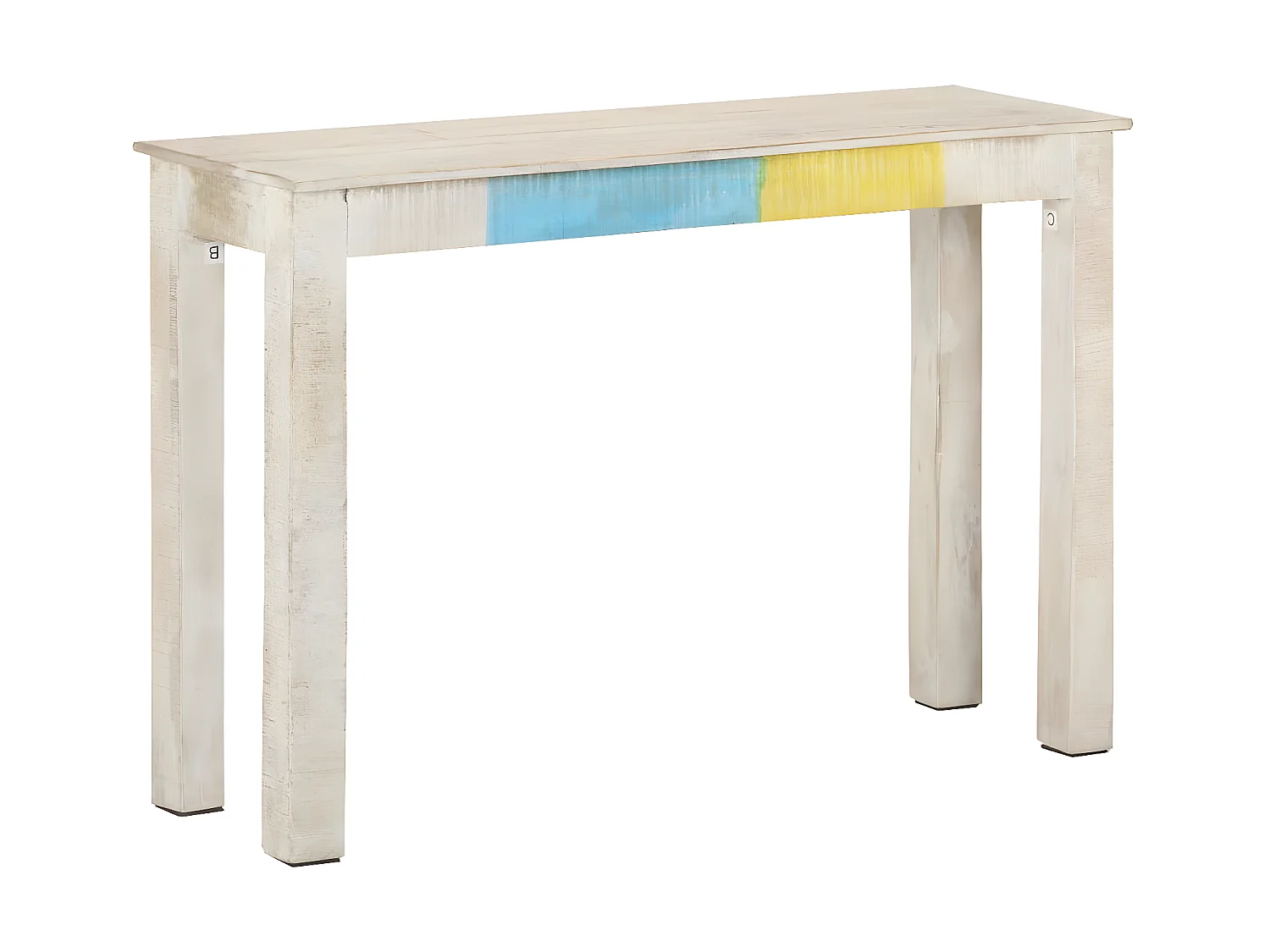 Table console Blanc 115x35x77 Bois de manguier brut