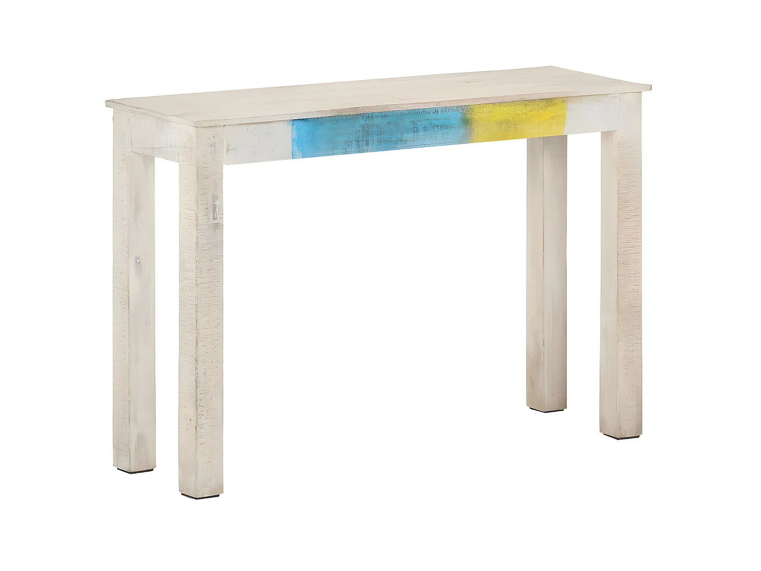 Table console Blanc 115x35x77 Bois de manguier brut
