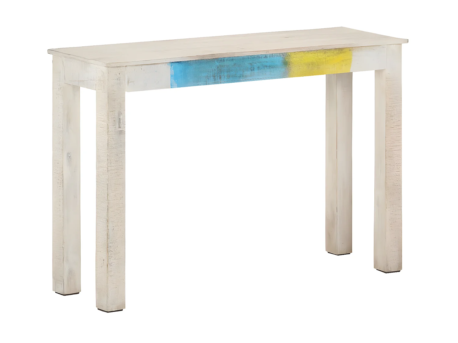 Table console Blanc 115x35x77 Bois de manguier brut