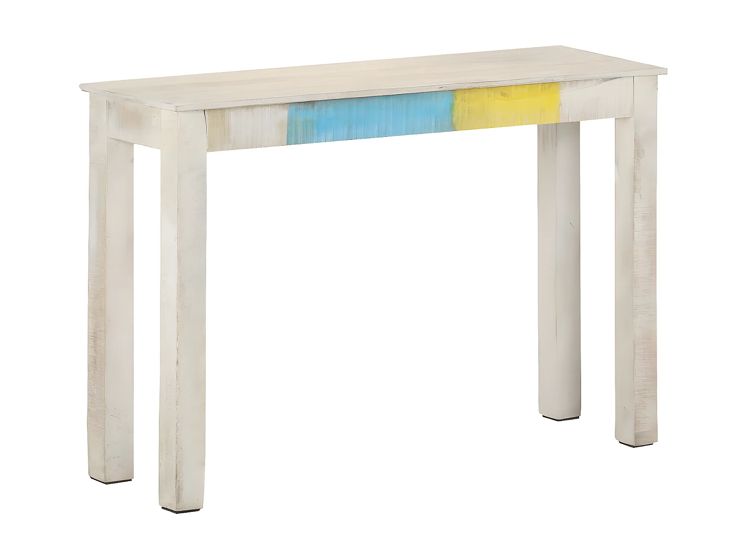 Table console Blanc 115x35x77 Bois de manguier brut