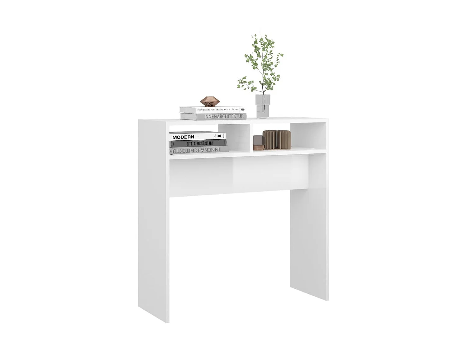 Table console Blanc brillant 78x30x80