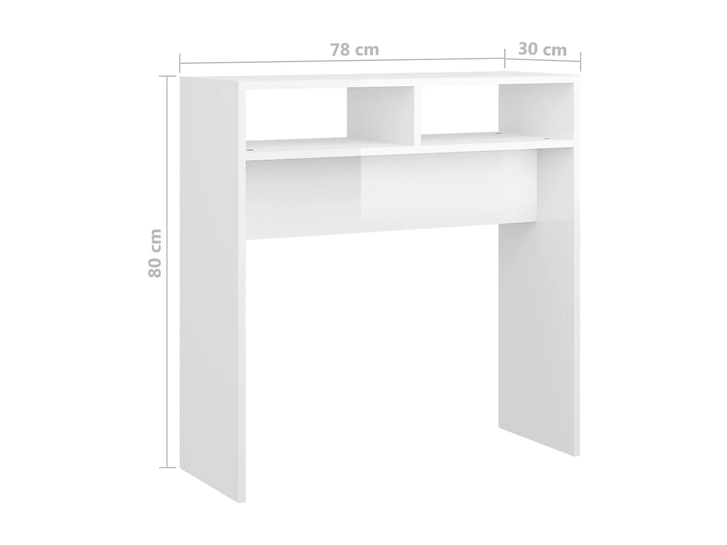 Table console Blanc brillant 78x30x80