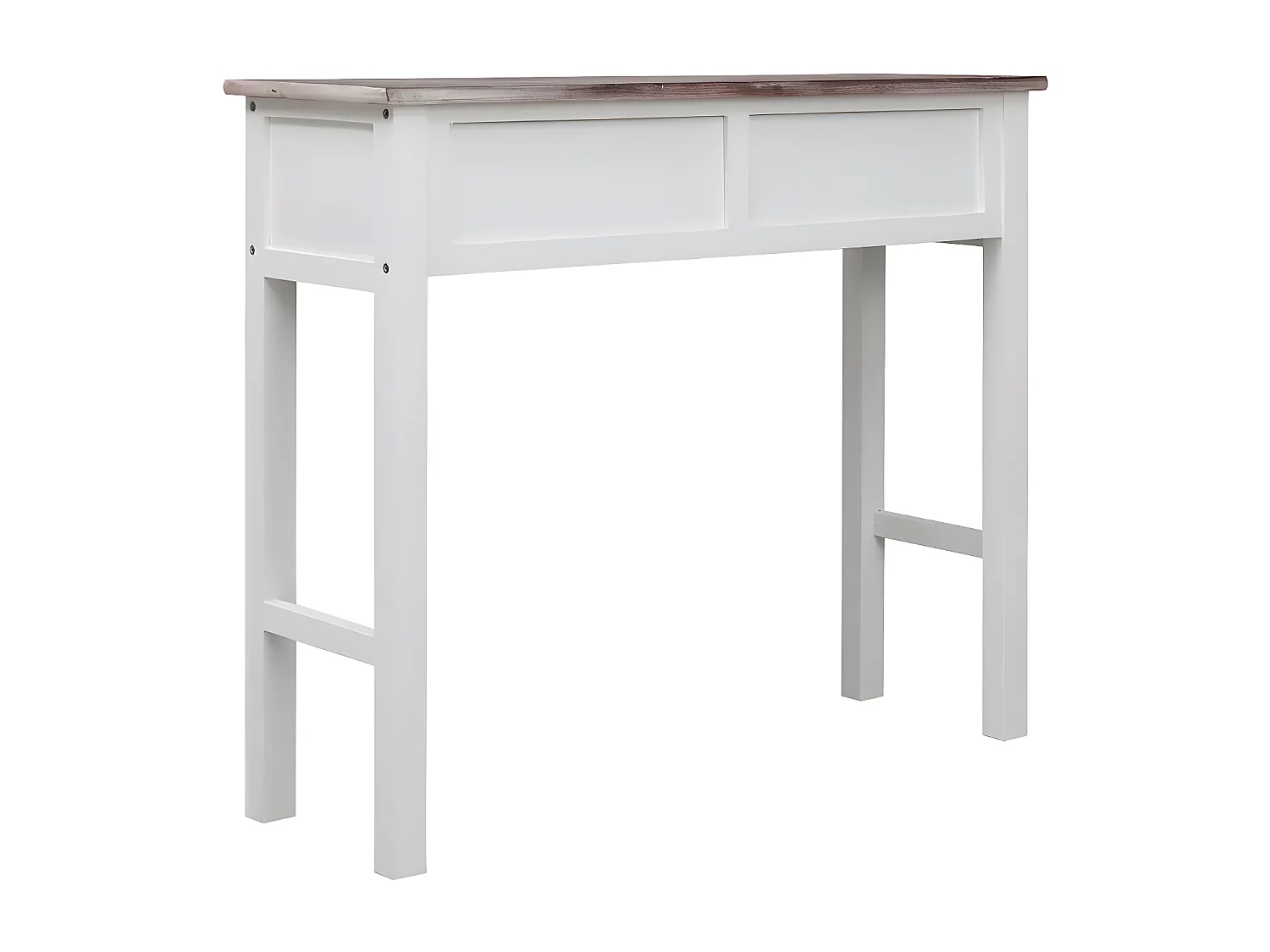 Console 2 tiroirs paulownia blanc et foncé Amatar