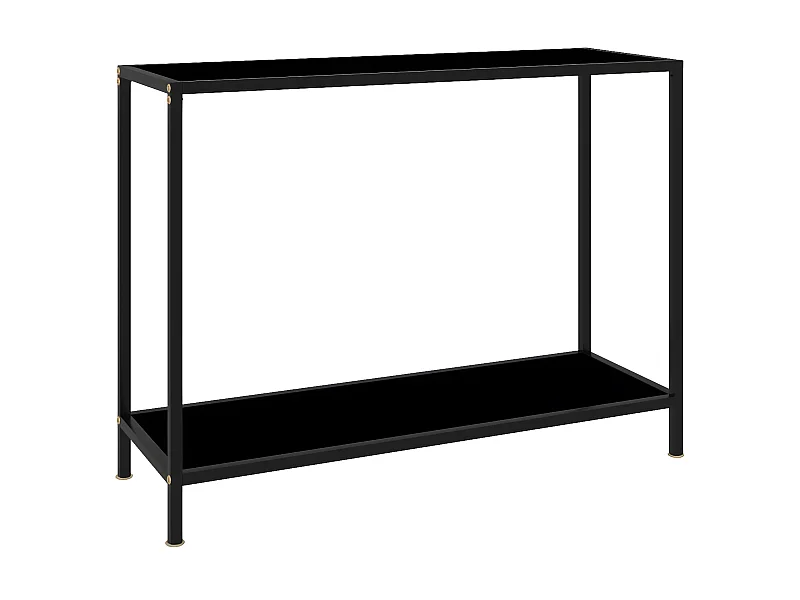 Table console Noir 100x35x75 Verre trempé 4