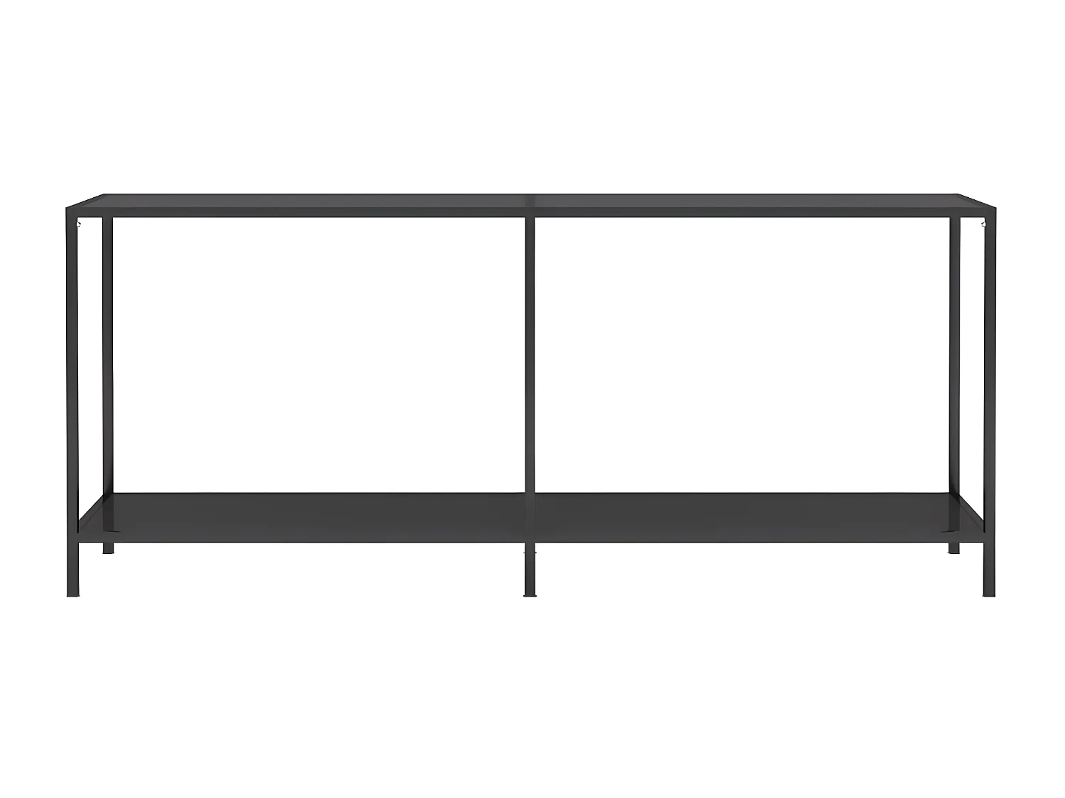 Table console Noir 180x35x75,5 Verre trempé 2