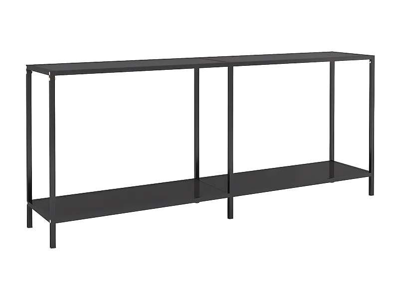 Table console Noir 180x35x75,5 Verre trempé 2