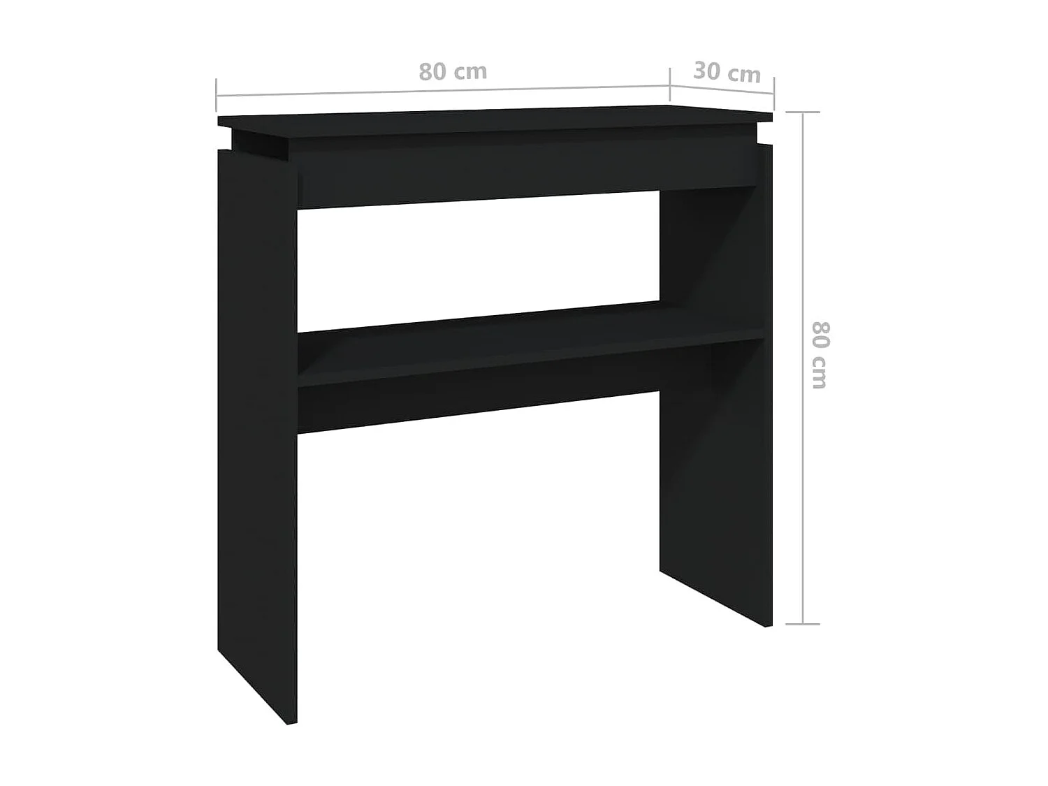 Table console Noir 80x30x80