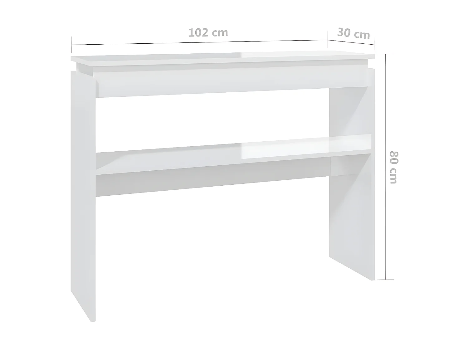 Console Blanc brillant 102x30x80