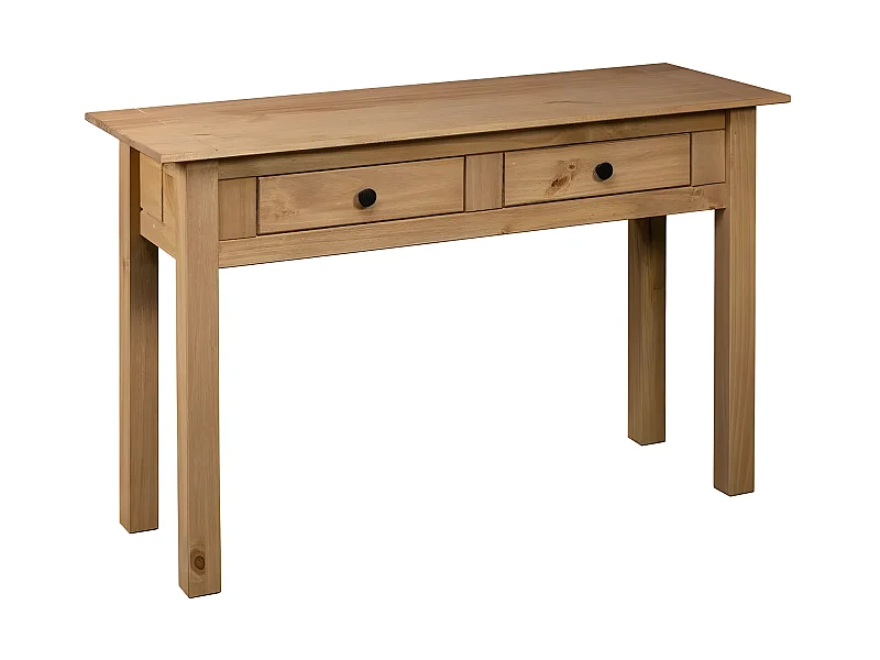 Console 2 tiroirs et pin massif foncé Nozit