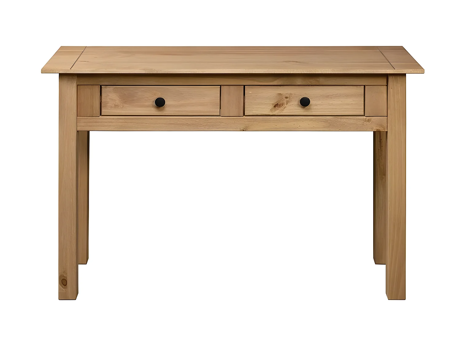 Console 2 tiroirs et pin massif foncé Nozit