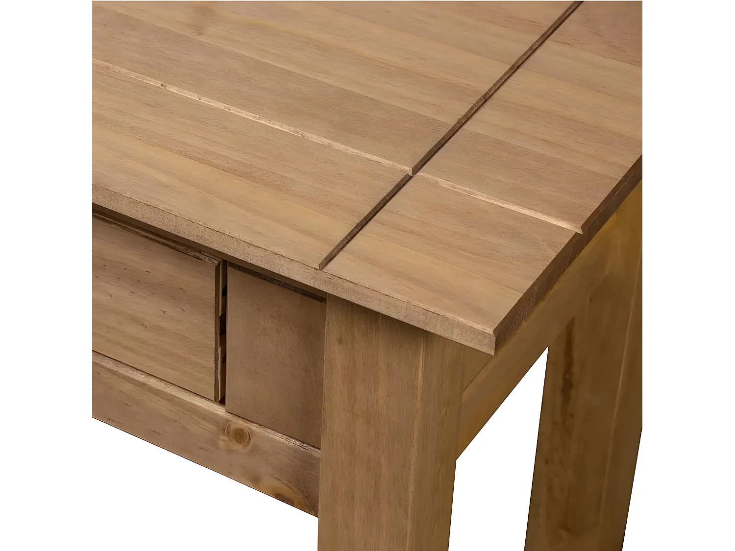 Console 2 tiroirs et pin massif foncé Nozit