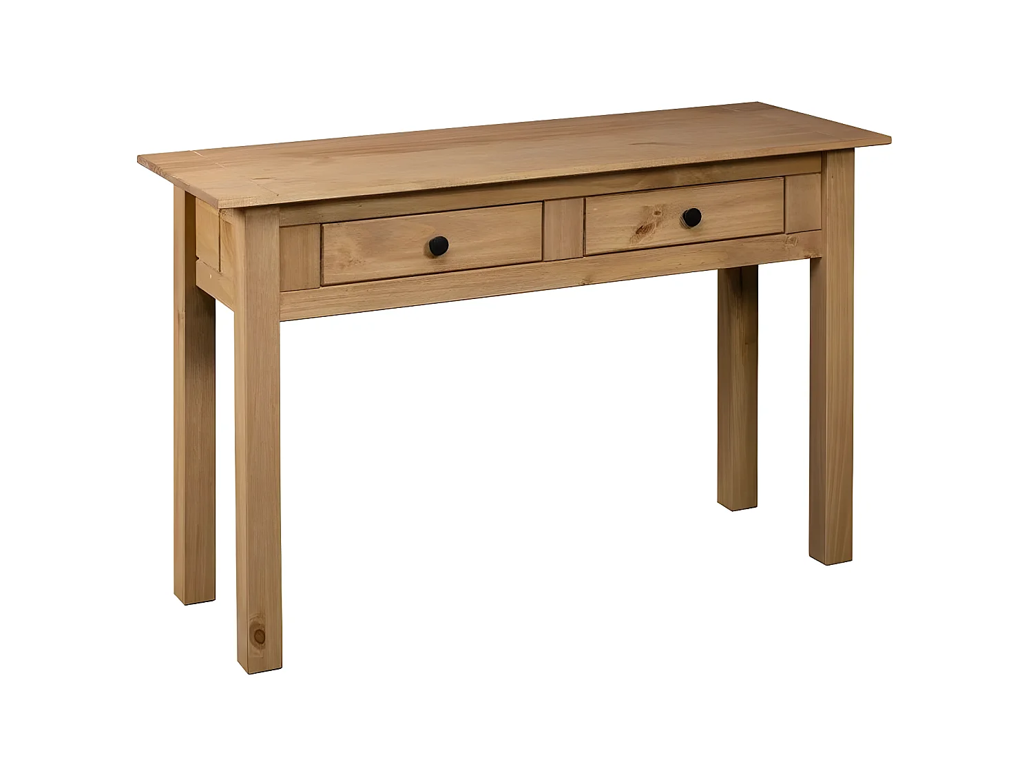 Console 2 tiroirs et pin massif foncé Nozit
