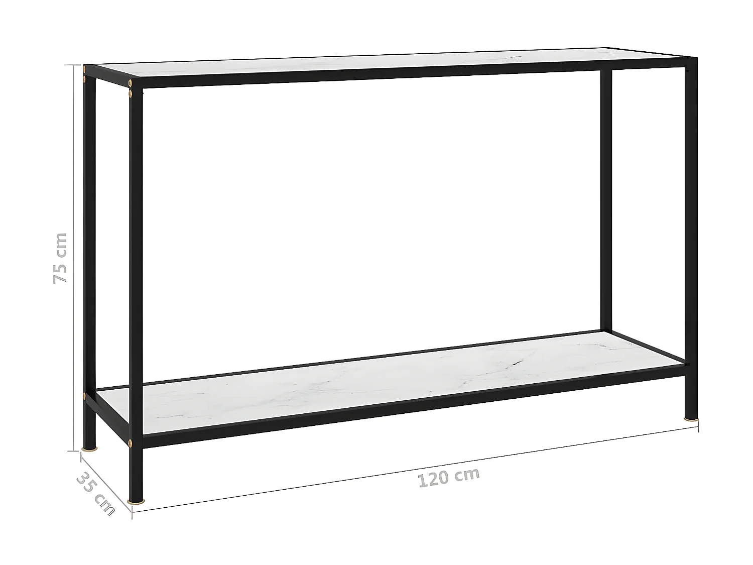 Table console Blanc 120x35x75 Verre trempé