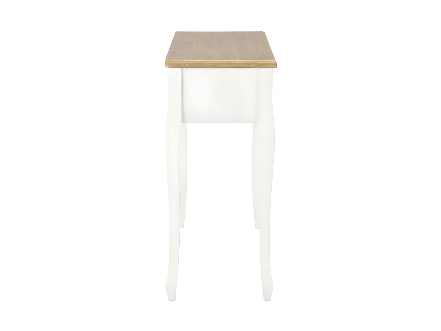 Console coiffeuse 3 tiroirs pin massif clair et blanc Moram